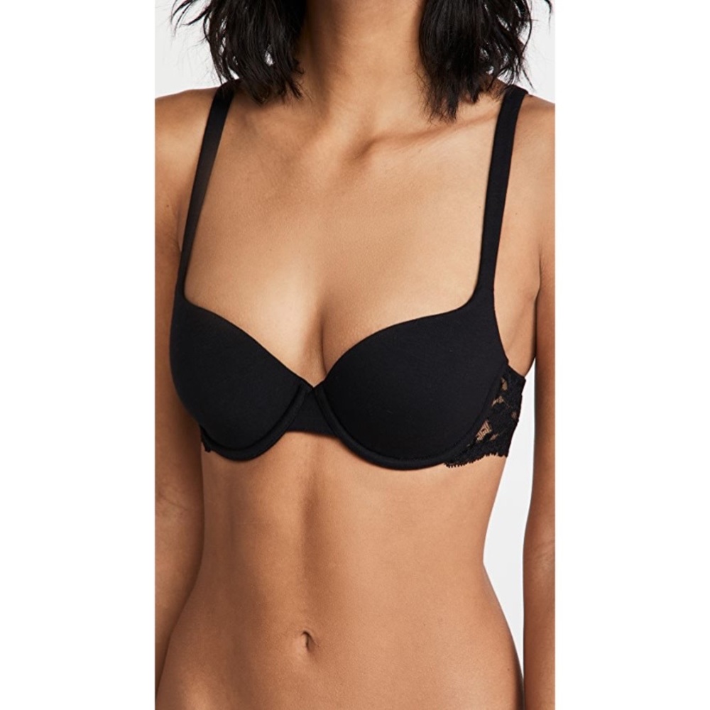 La Perla Black Souple' T-Shirt Bra with Lace